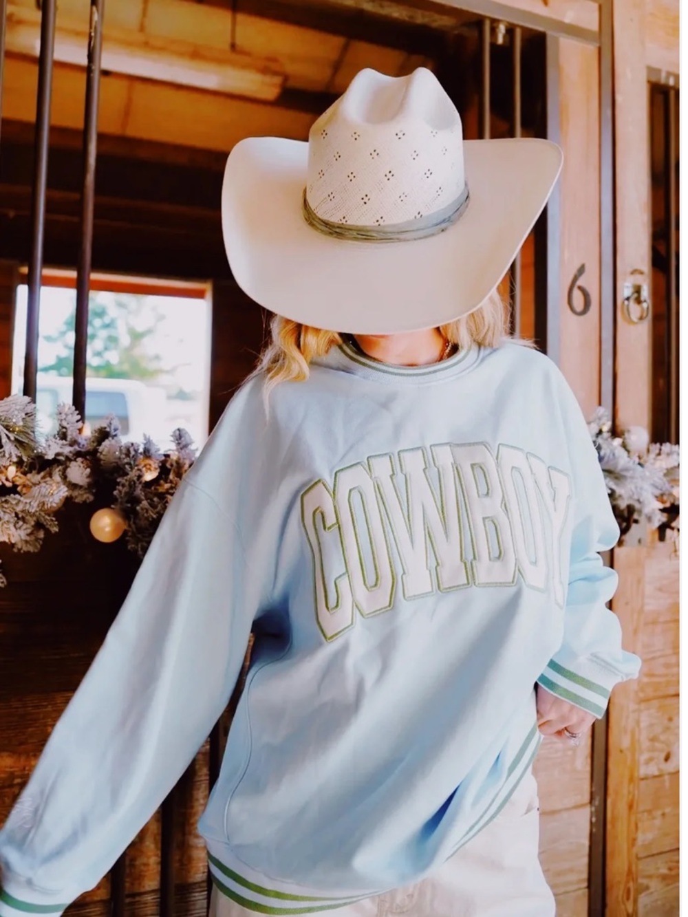 Kenz Kustomz ‘COWBOY' Light Blue Pullover Sweatshirt